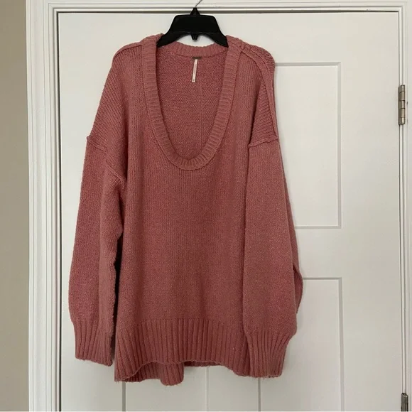 🌿|NWOT| Free People Brookside Tunic Sweater in Alpine Rose - Picture 6 of 13